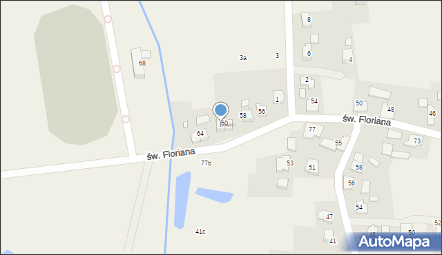 Nowa Wieś, św. Floriana, 62, mapa Nowa Wieś