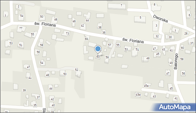 Nowa Wieś, św. Floriana, 63, mapa Nowa Wieś