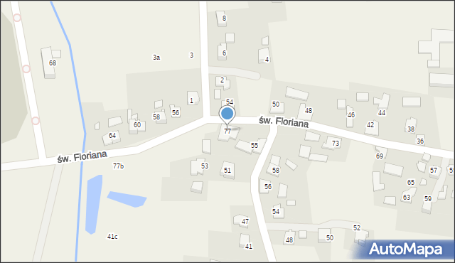 Nowa Wieś, św. Floriana, 77, mapa Nowa Wieś