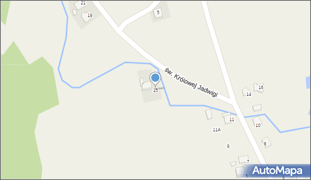 Nowa Wieś, św. Królowej Jadwigi, 15, mapa Nowa Wieś