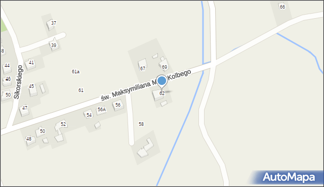 Nowa Wieś, św. Maksymiliana Marii Kolbego, 62, mapa Nowa Wieś