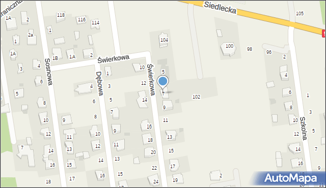 Nowe Iganie, Świerkowa, 7, mapa Nowe Iganie