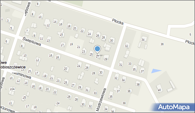 Nowe Proboszczewice, Świerkowa, 27, mapa Nowe Proboszczewice