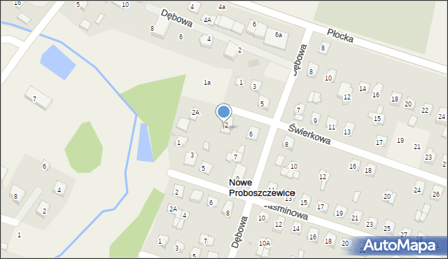 Nowe Proboszczewice, Świerkowa, 4, mapa Nowe Proboszczewice