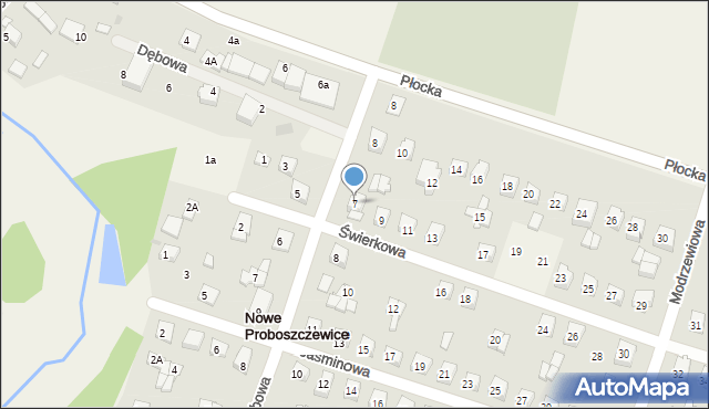 Nowe Proboszczewice, Świerkowa, 7, mapa Nowe Proboszczewice