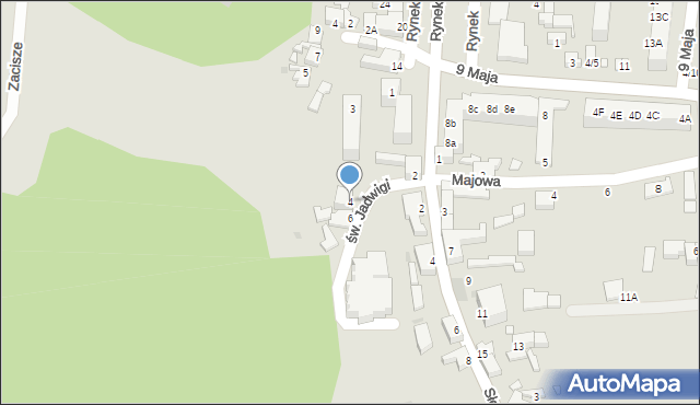 Nowogród Bobrzański, św. Jadwigi, 4, mapa Nowogród Bobrzański