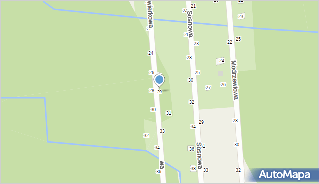 Nowy Prażmów, Świerkowa, 29, mapa Nowy Prażmów