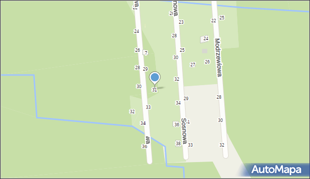 Nowy Prażmów, Świerkowa, 31, mapa Nowy Prażmów