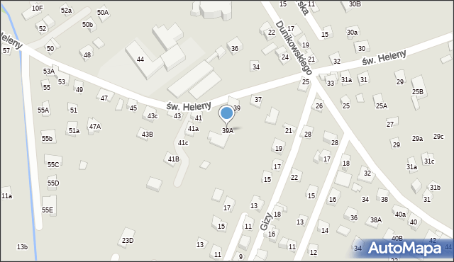 Nowy Sącz, św. Heleny, 39A, mapa Nowego Sącza