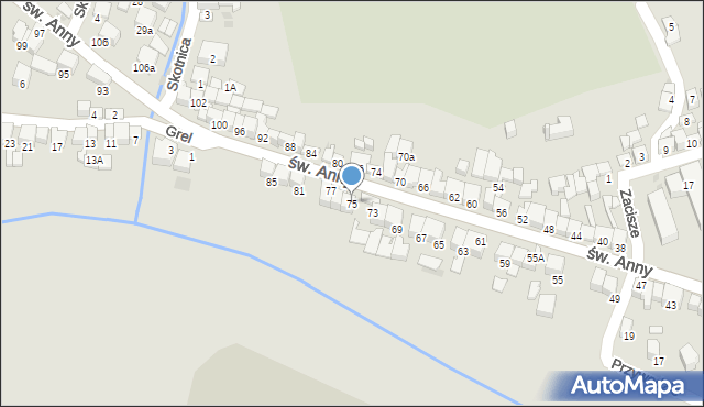 Nowy Targ, św. Anny, 75, mapa Nowego Targu