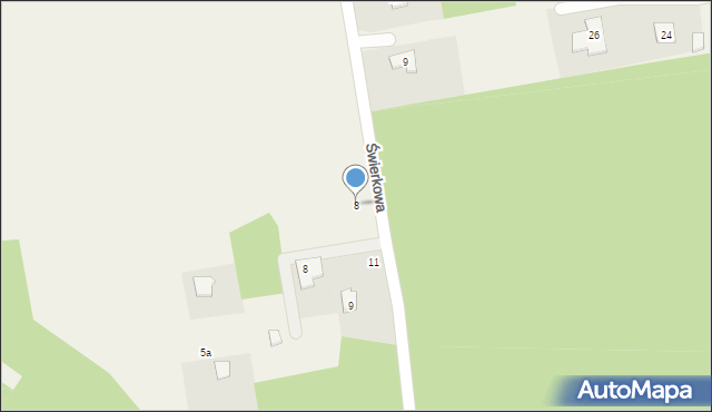 Okup Mały, Świerkowa, 8, mapa Okup Mały