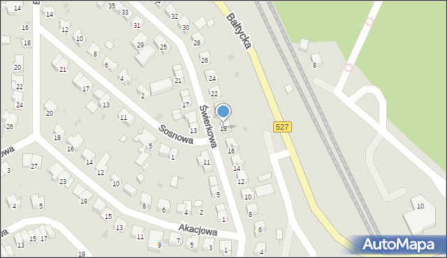 Olsztyn, Świerkowa, 18, mapa Olsztyna