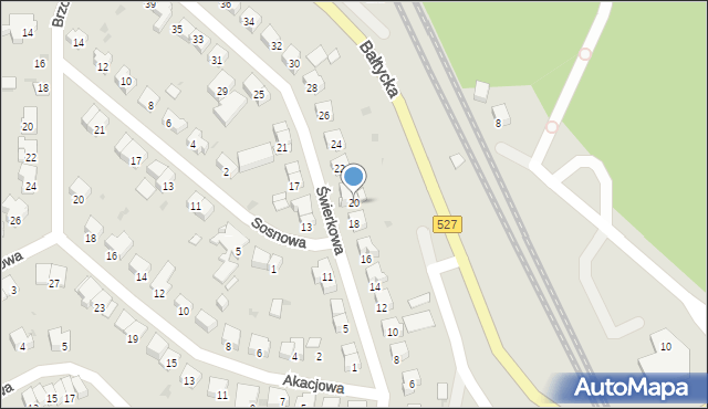 Olsztyn, Świerkowa, 20, mapa Olsztyna