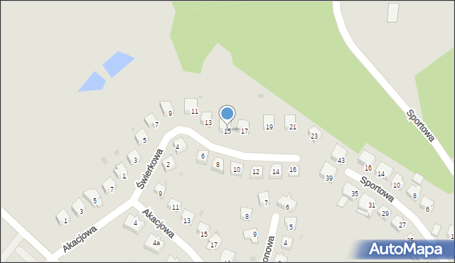 Olsztynek, Świerkowa, 15, mapa Olsztynek