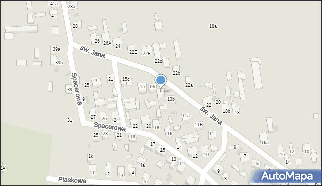 Opatówek, św. Jana, 13c, mapa Opatówek