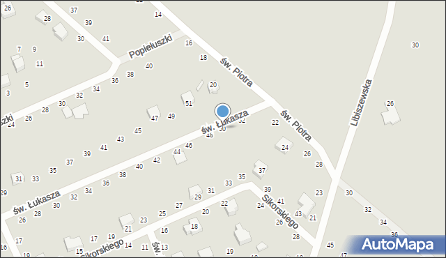 Opoczno, św. Łukasza, 50, mapa Opoczno