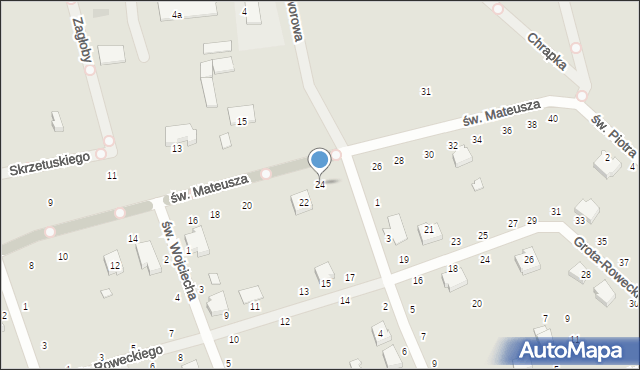 Opoczno, św. Mateusza, 24, mapa Opoczno
