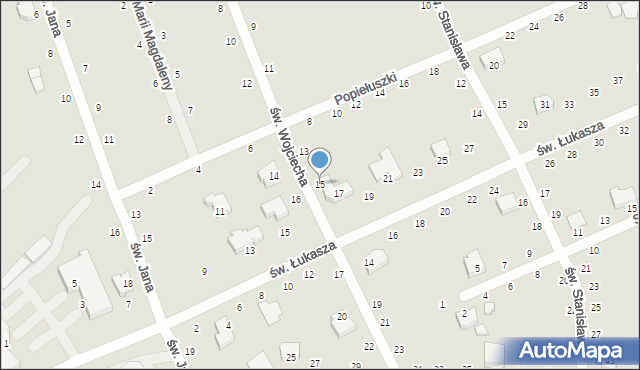 Opoczno, św. Wojciecha, 15, mapa Opoczno