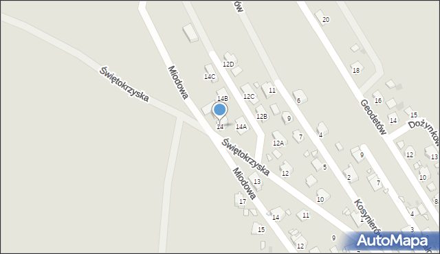 Opole, Świętokrzyska, 14, mapa Opola