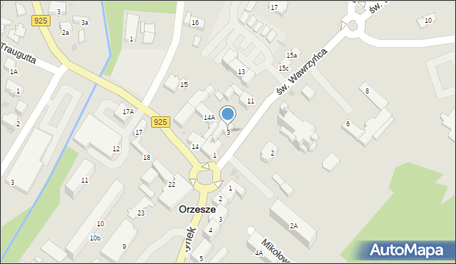 Orzesze, św. Wawrzyńca, 3, mapa Orzesze