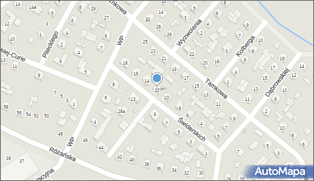 Ostrów Mazowiecka, Świderskich Marii i Józefa, 12, mapa Ostrów Mazowiecka