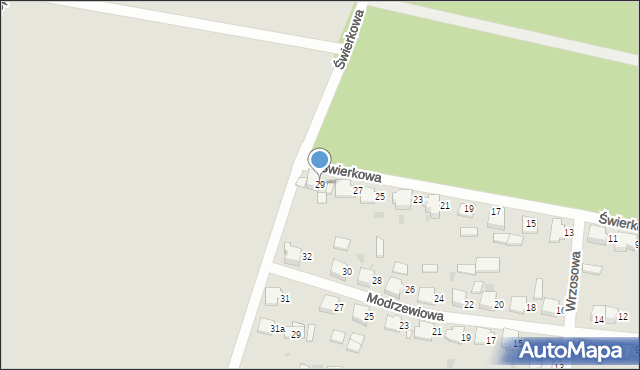 Ostrów Wielkopolski, Świerkowa, 29, mapa Ostrów Wielkopolski