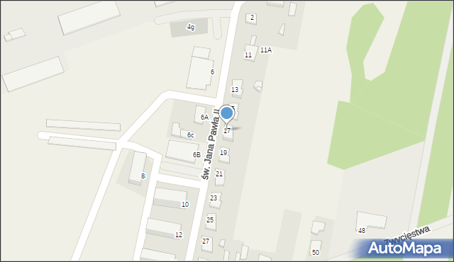 Ostrówek, św. Jana Pawła II, 17, mapa Ostrówek