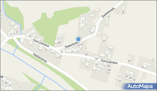 Ostrowsko, Świerkowa, 2, mapa Ostrowsko