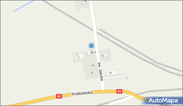 Palczowice, św. Jakuba, 78, mapa Palczowice