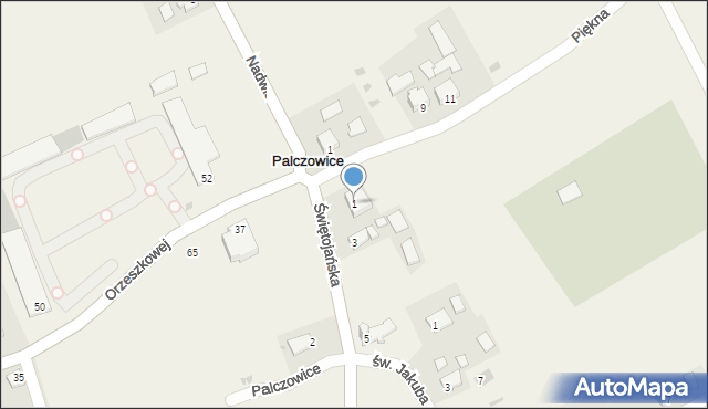 Palczowice, Świętojańska, 1, mapa Palczowice