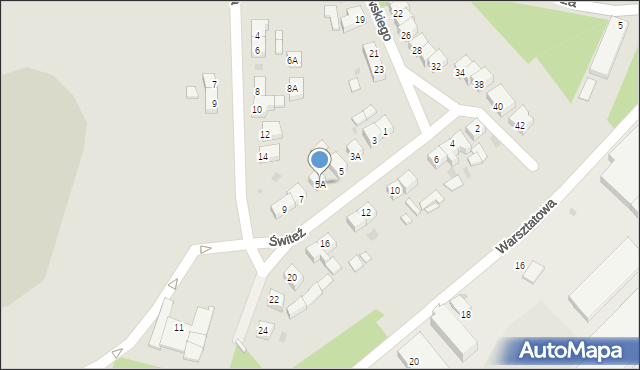 Piła, Świteź, 5A, mapa Piły