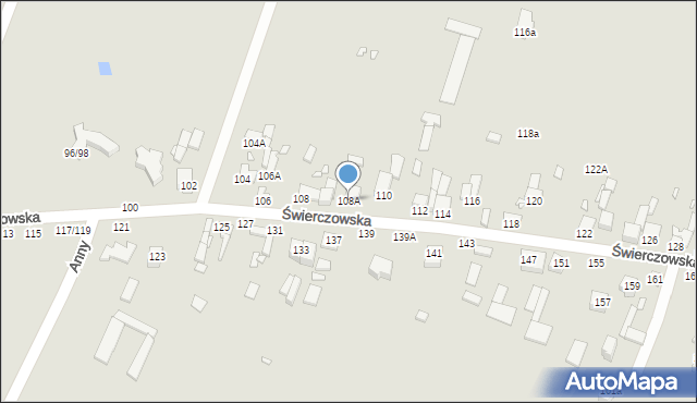 Piotrków Trybunalski, Świerczowska, 108A, mapa Piotrków Trybunalski