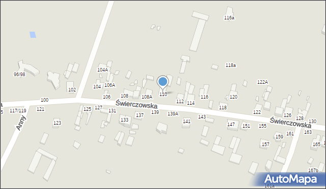 Piotrków Trybunalski, Świerczowska, 110, mapa Piotrków Trybunalski