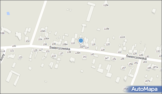 Piotrków Trybunalski, Świerczowska, 112, mapa Piotrków Trybunalski