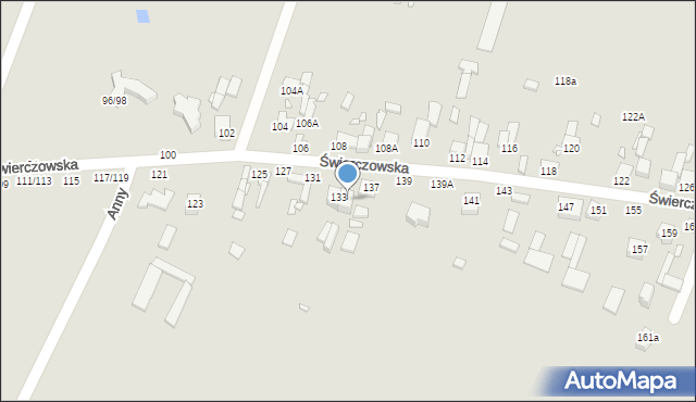 Piotrków Trybunalski, Świerczowska, 135, mapa Piotrków Trybunalski