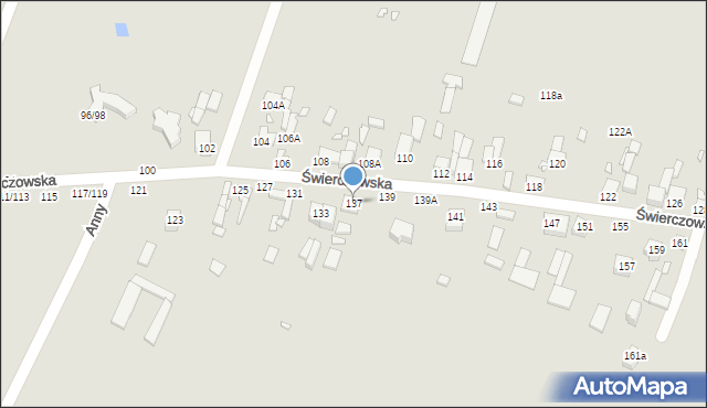 Piotrków Trybunalski, Świerczowska, 137, mapa Piotrków Trybunalski