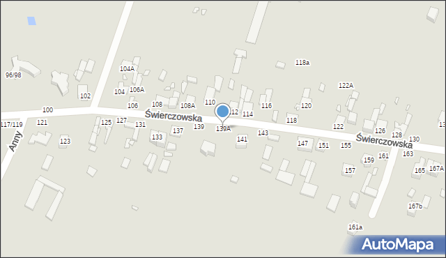 Piotrków Trybunalski, Świerczowska, 139A, mapa Piotrków Trybunalski