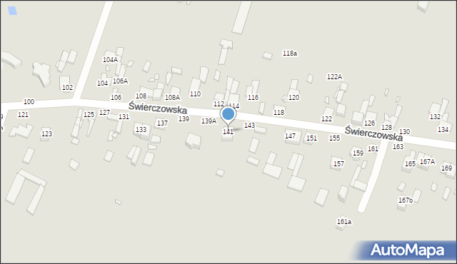 Piotrków Trybunalski, Świerczowska, 141, mapa Piotrków Trybunalski