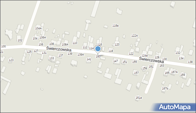 Piotrków Trybunalski, Świerczowska, 143, mapa Piotrków Trybunalski