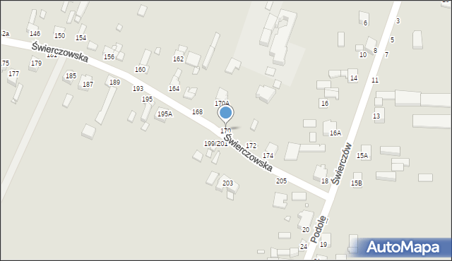 Piotrków Trybunalski, Świerczowska, 170, mapa Piotrków Trybunalski