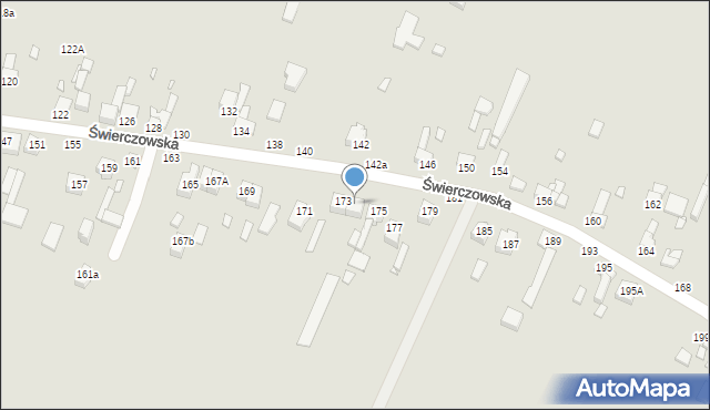 Piotrków Trybunalski, Świerczowska, 173A, mapa Piotrków Trybunalski