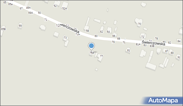 Piotrków Trybunalski, Świerczowska, 75A, mapa Piotrków Trybunalski