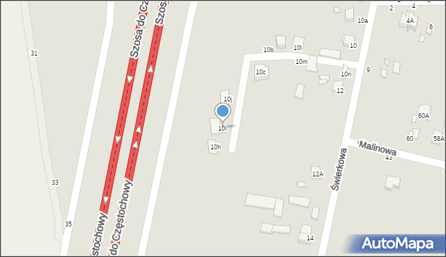 Piotrków Trybunalski, Świerkowa, 10i, mapa Piotrków Trybunalski