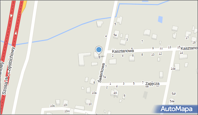 Piotrków Trybunalski, Świerkowa, 6, mapa Piotrków Trybunalski