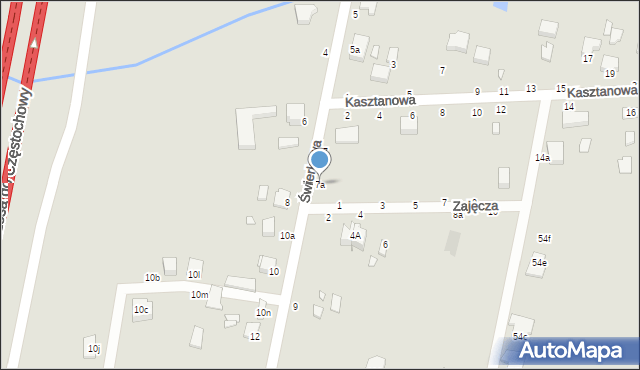 Piotrków Trybunalski, Świerkowa, 7a, mapa Piotrków Trybunalski