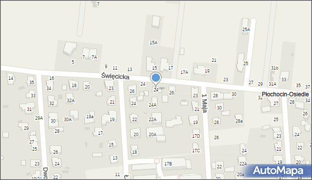 Płochocin, Święcicka, 24, mapa Płochocin