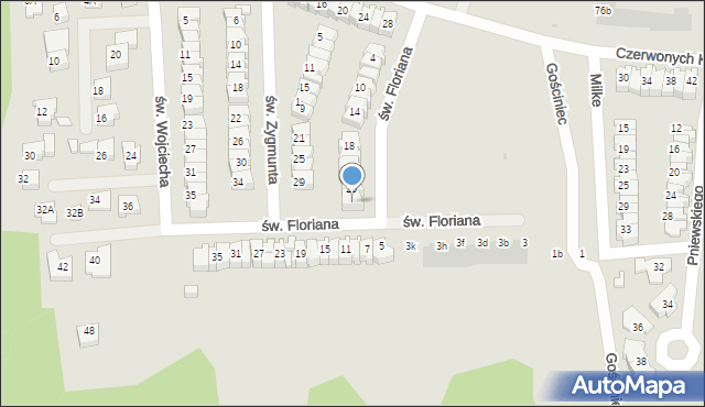 Płock, św. Floriana, 28, mapa Płock