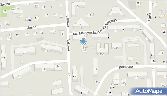 Płońsk, św. Maksymiliana Marii Kolbego, 9, mapa Płońsk