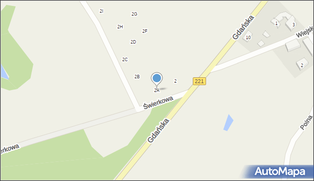 Pomlewo, Świerkowa, 2A, mapa Pomlewo