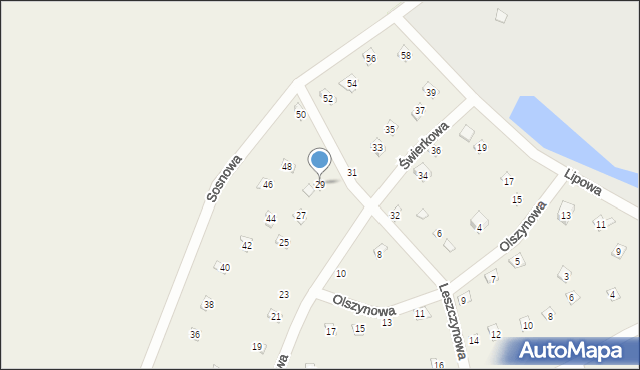 Popowo-Parcele, Świerkowa, 29, mapa Popowo-Parcele